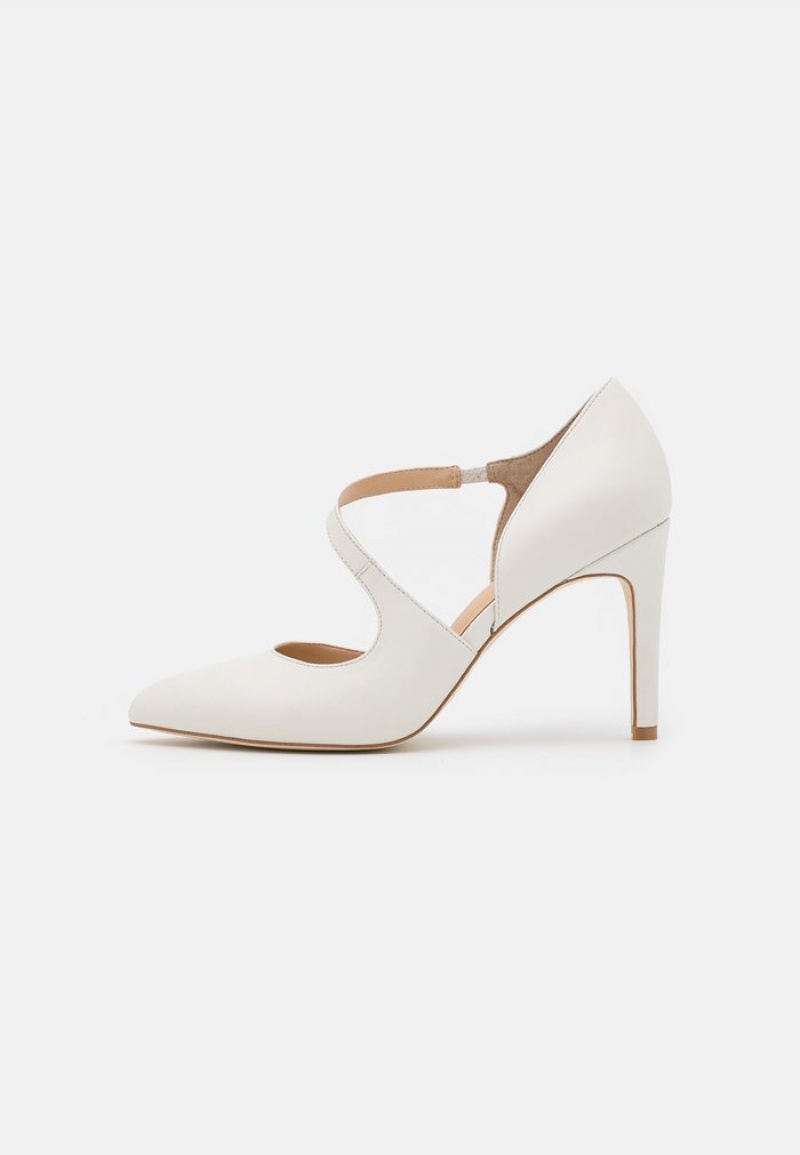 Anna Field Cheap Leather Classic Heels Naisten Korkokengät Valkoinen | FI-9806723-FC