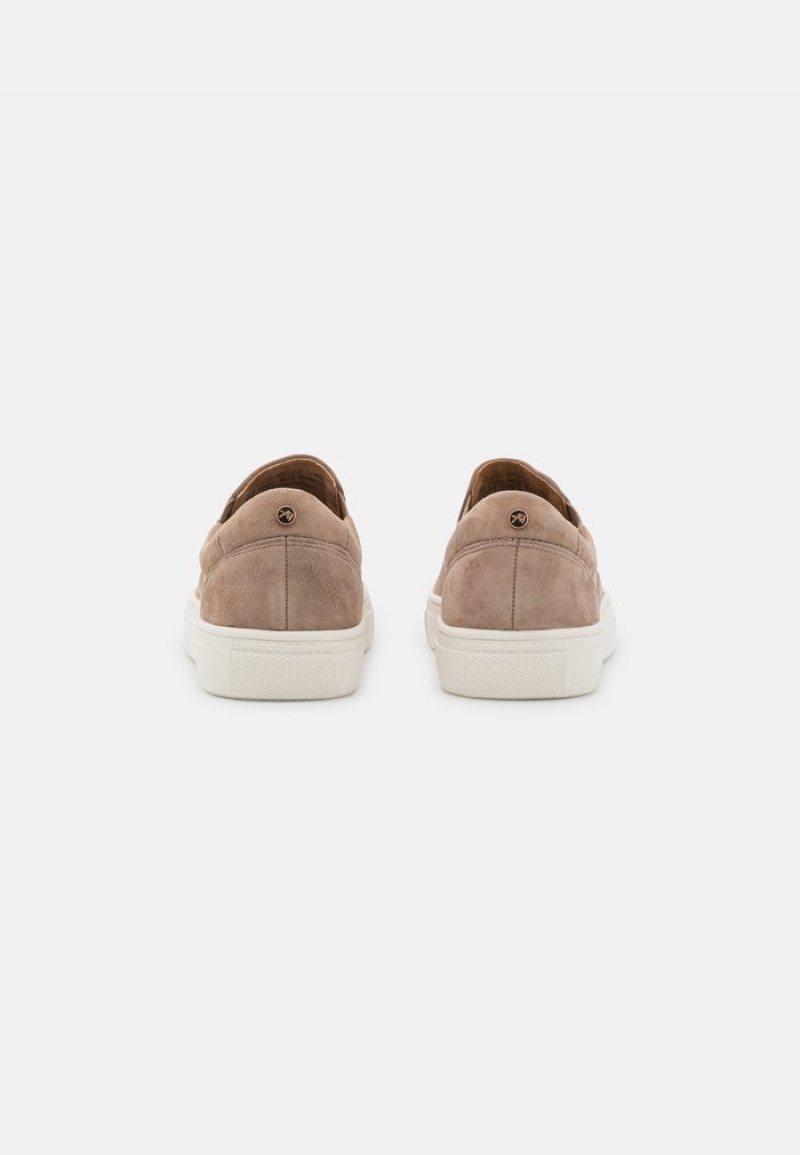 Anna Field Cheap Mukavuus Leather Slip-Ons Naisten Matalat Kengät Harmaat Ruskea | FI-8536102-HY