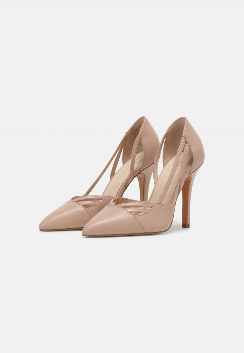 Anna Field Discount Leather High Heels Naisten Korkokengät Beige | FI-7152608-ZF