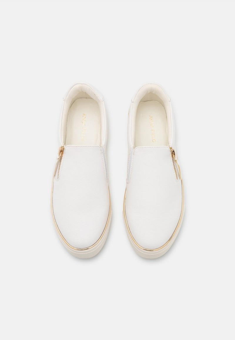 Anna Field Discount Mukavuus Slip-Ons Naisten Matalat Kengät Valkoinen | FI-4912658-WD