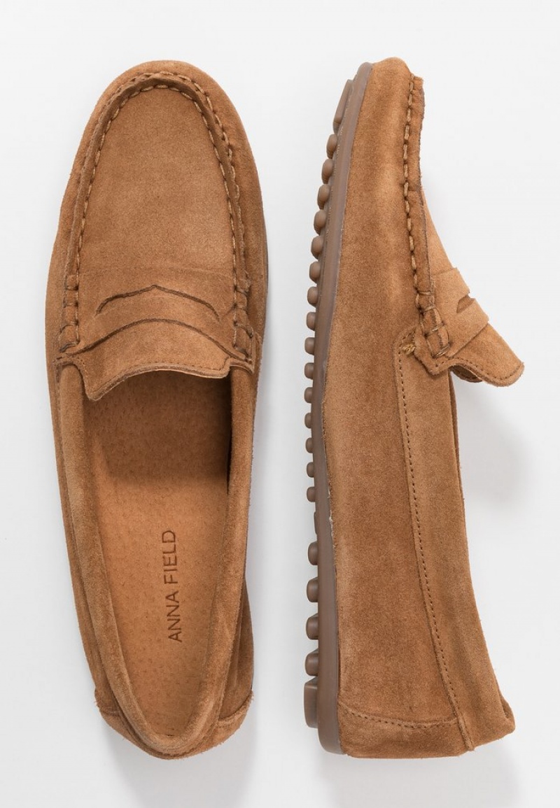 Anna Field Flash Sale Leather Moccasins Naisten Matalat Kengät Ruskea | FI-9163274-FT