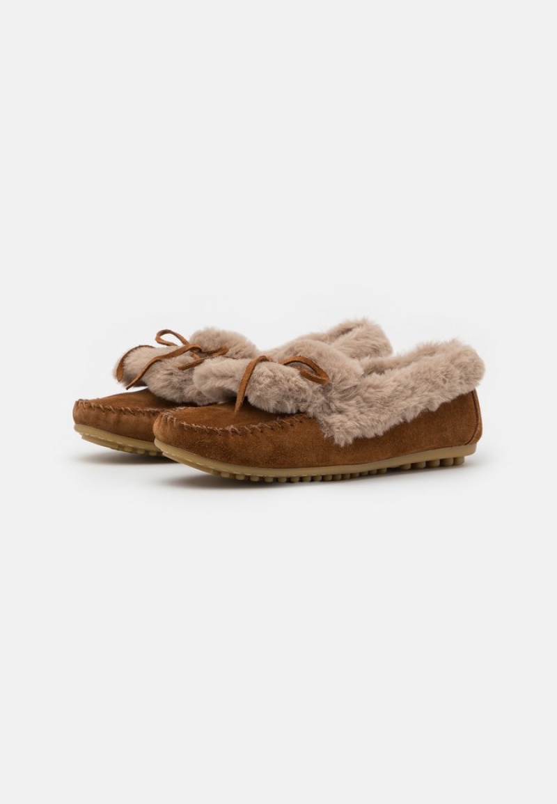 Anna Field Flash Sale Mukavuus Leather Slippers Naisten Matalat Kengät Ruskea | FI-5098473-GD