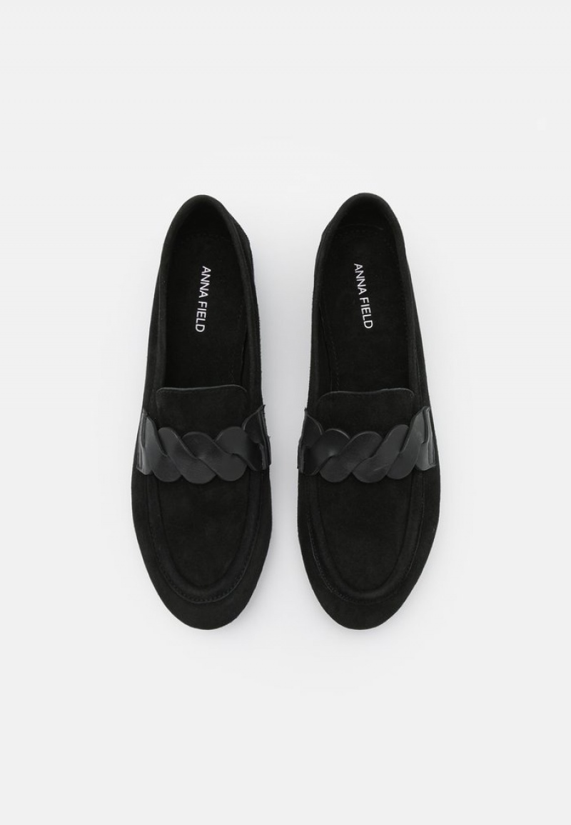 Anna Field New Leather Slip-Ons Naisten Matalat Kengät Mustat | FI-4981627-MU