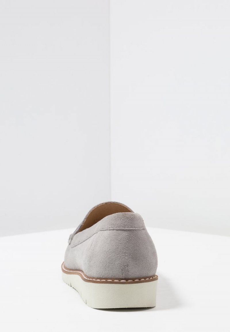 Anna Field Top 10 Mukavuus Leather Slip-Ons Naisten Matalat Kengät Harmaat | FI-2549376-BT