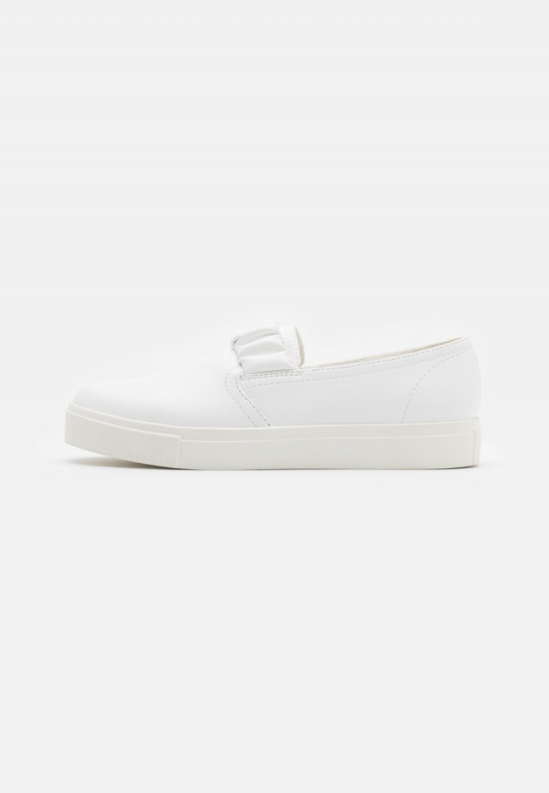 Anna Field Top 10 Slip-Ons Naisten Matalat Kengät Valkoinen | FI-1207695-CG