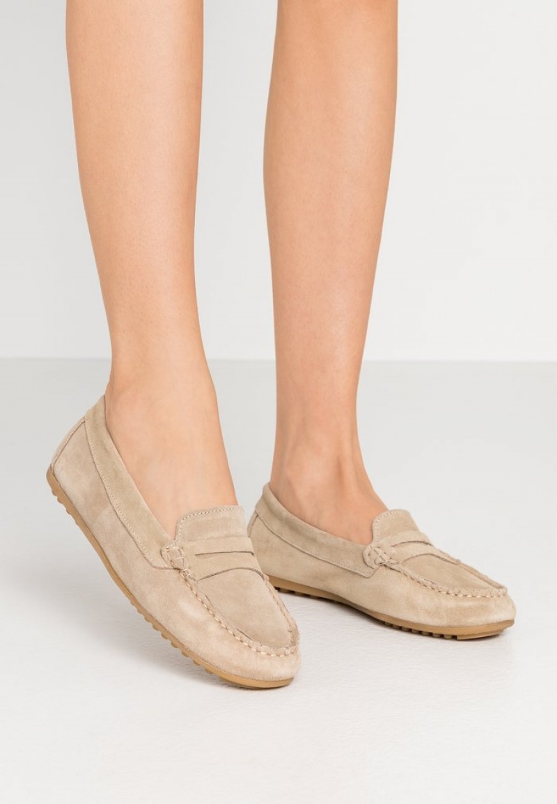 Anna Field Wholesale Leather Moccasins Naisten Matalat Kengät Beige | FI-8219354-KO