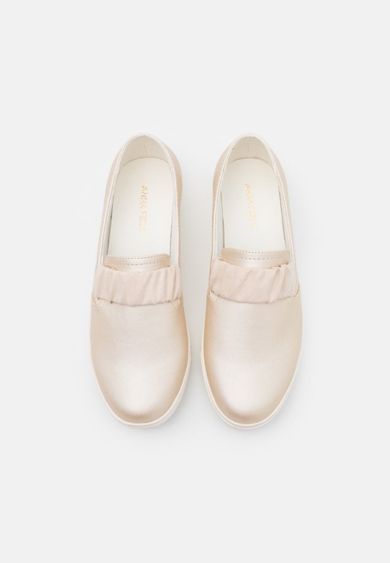 Anna Field Wholesale Slip-Ons Naisten Matalat Kengät Kultaiset | FI-3902146-SV